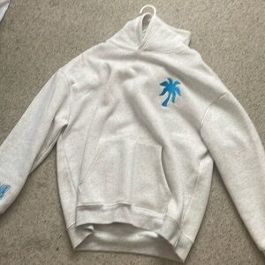 Pink Palm Puff“To Live For the Hope of it All”Oversized Hoodie in Heather White!